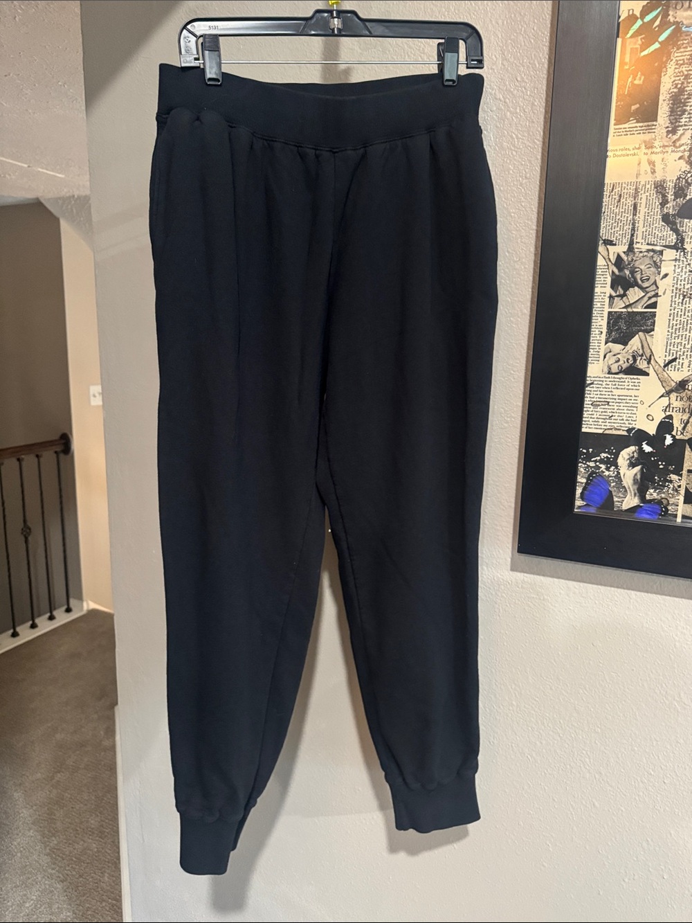 Good American Black Joggers with Elastic Cuffs